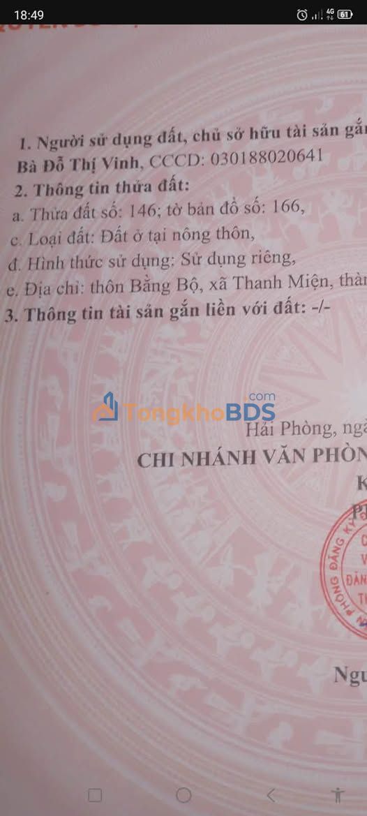 Đất Nền Mặt Đường Liên Huyện 60m² Thanh Miện, Hải Dương - Giá Tốt Nhỉnh 1 Tỷ