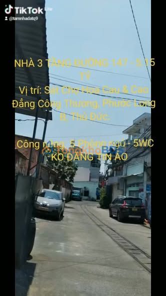 Nhà 3 Tầng MTKD 102m² Thủ Đức - Dòng Tiền 12tr/tháng - 5.15 Tỷ