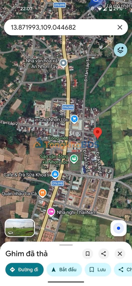 Đất Nền 175m² Đường Tân Lập, An Nhơn - Ngay Chợ, Đối Diện Công Viên