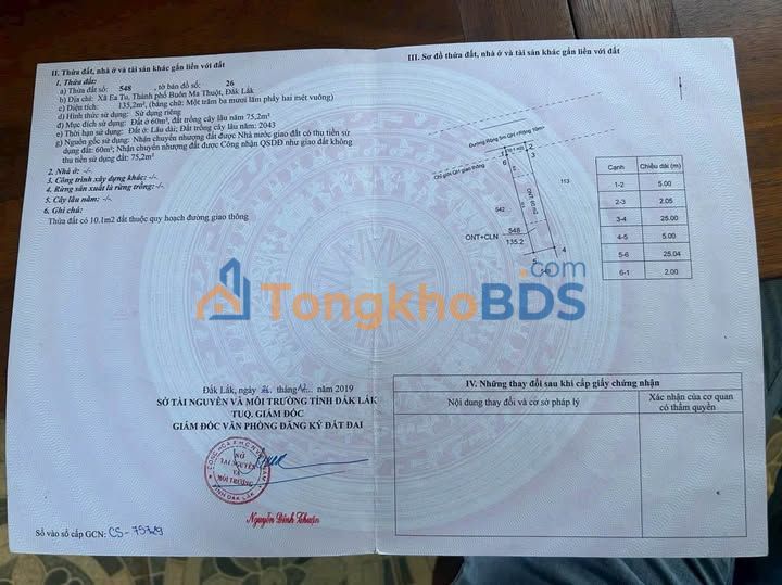 Bán Đất Mặt Tiền Đường D5, Tân An, Buôn Ma Thuột - 135m² Giá 900 Triệu