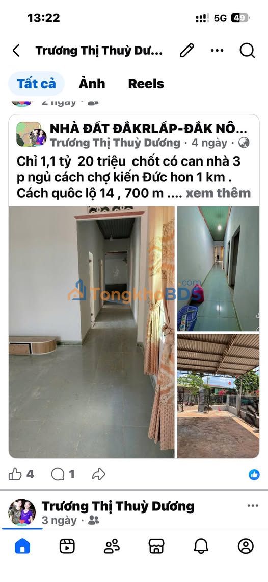 Nhà Chính Chủ Xã Kiến Thành, Đắk Nông - 315m² Hướng Đông Giá 1.1 Tỷ