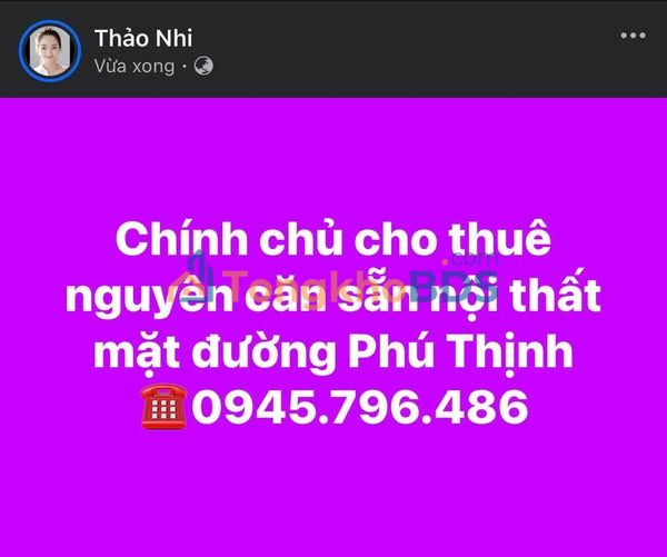 Cho thuê nhà nguyên căn mặt đường Phú Thịnh, Lào Cai - Sẵn nội thất, vị trí đắc địa
