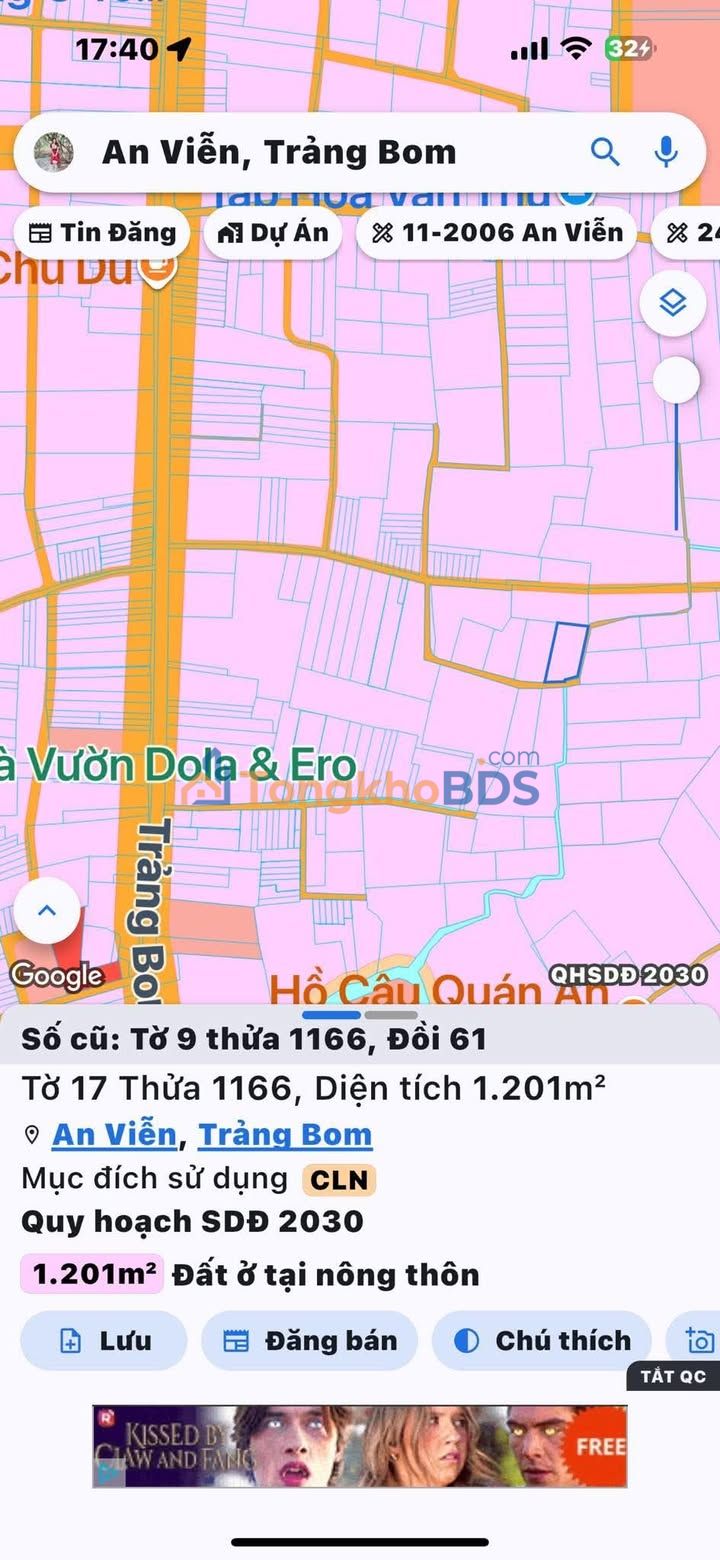 Đất Vàng Trảng Bom 1200m² - Sổ Hồng Riêng - Giá 2.6 Tỷ