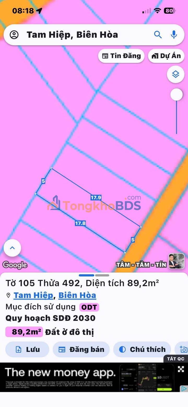 Đất nền Tam Hiệp, Biên Hòa 90m² Sổ hồng riêng - Giá 3.15 tỷ