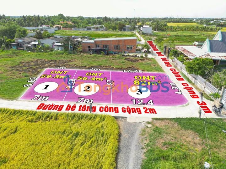 Đất thổ cư 59m² Tân Bình, Long An - Giá 290 triệu, đối diện KCN