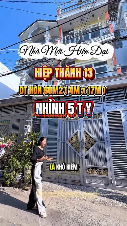 Nhà Phố 4 Tầng HXH 68m² Gần Chợ Hiệp Thành, Quận 12 - Giá 5.4 Tỷ TL