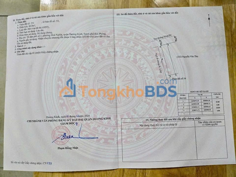 Bán Đất Lô Góc Phố Sông He, Hải An - 80m² - Giá 2.x Tỷ