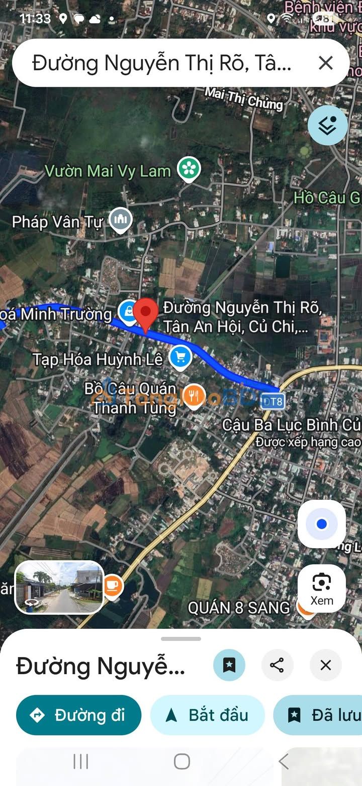 Đất Sổ Đỏ 439m² Mặt Tiền Nguyễn Thị Rõ, Củ Chi - Giá Tốt Đầu Tư