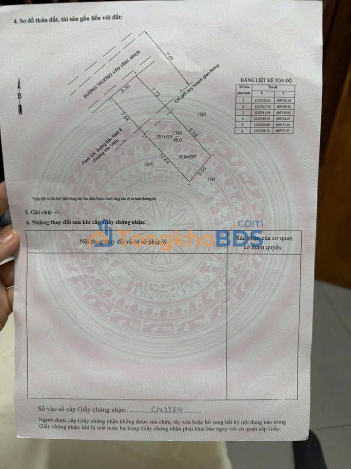 Đất Thổ Cư Dĩ An 96m² Mặt Tiền Trương Văn Vĩnh - Giá 2.9 Tỷ