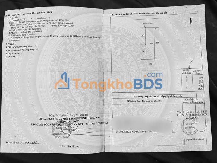 Đất Nền Trảng Bom 93m² Sổ Riêng Thổ Cư - Kèo Đầu Tư Hời