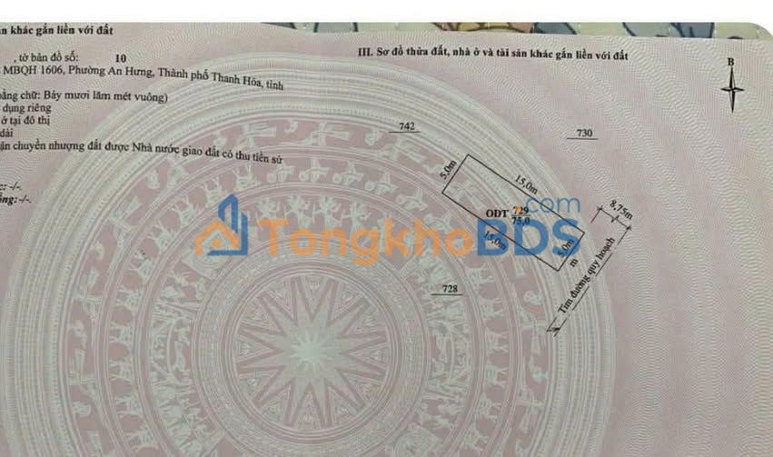 Bán Đất Nền 75m² Hướng Đông Nam Tại Cẩm Thủy, Thanh Hóa - Giá 3.9 Tỷ