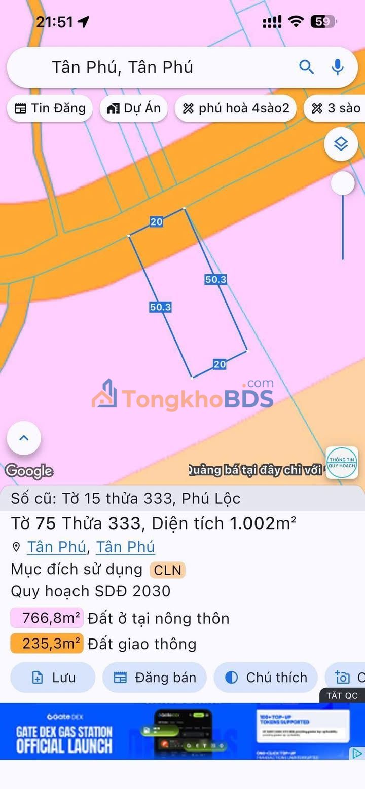 Đất Củ Chi 21111m² Mặt Tiền Nhựa HL120 - Giá Đầu Tư 1.9 Tỷ