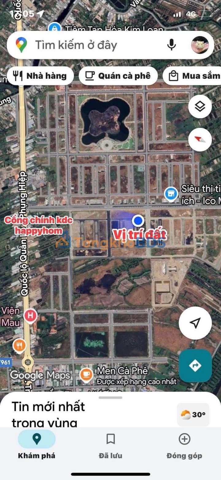 Đất nền Happyhom Cà Mau 100m² - Lô góc, 2 mặt tiền, giá 1.19 tỷ