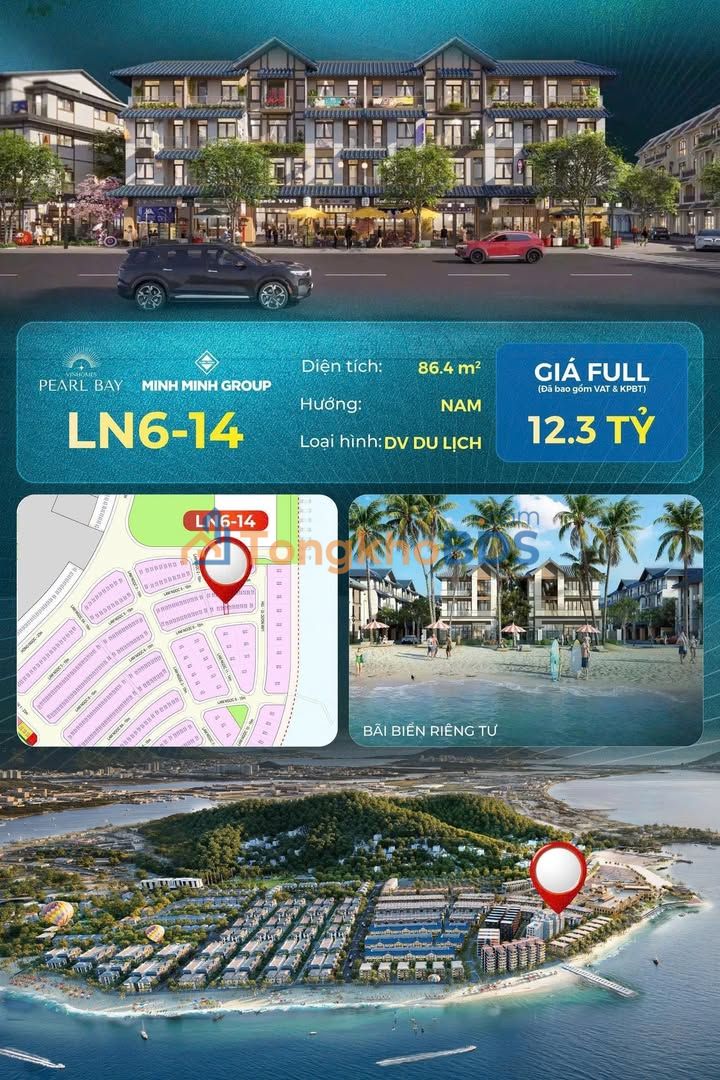 Nhà Liền Kề Lam Ngọc - Vinhomes Pearl Bay Nha Trang 86m² Hướng Nam - Giá 12.3 Tỷ