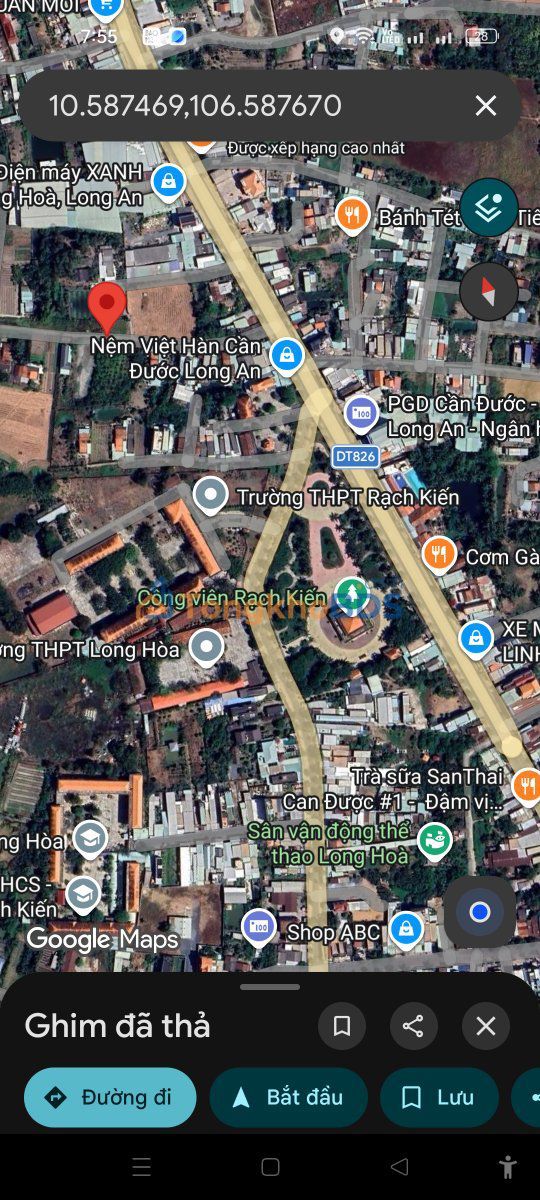 Bán Đất Nền Long Hòa, Cần Đước 96m² - Sổ Riêng, Gần Công Viên Rạch Kiến