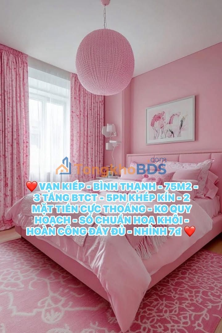 Nhà Vạn Kiếp Bình Thạnh 75m² - 3 Tầng BTCT, 5PN Khép Kín, 2 Mặt Tiền