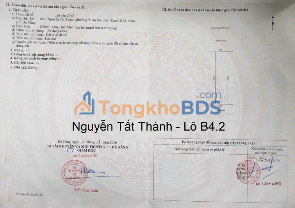 Bán Đất Vàng MT Nguyễn Tất Thành, Đà Nẵng - 250m² Hướng Biển, Giá Tốt
