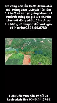 Bán Đất Vườn 12.000m² Sổ Hồng Riêng Tân Lâm, Di Linh - Giá 3.1 Tỷ