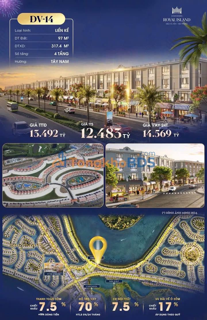 Liền kề Sân vườn Đảo Vua, Thủy Nguyên - 97m², Giá tốt nhất 12.483 tỷ