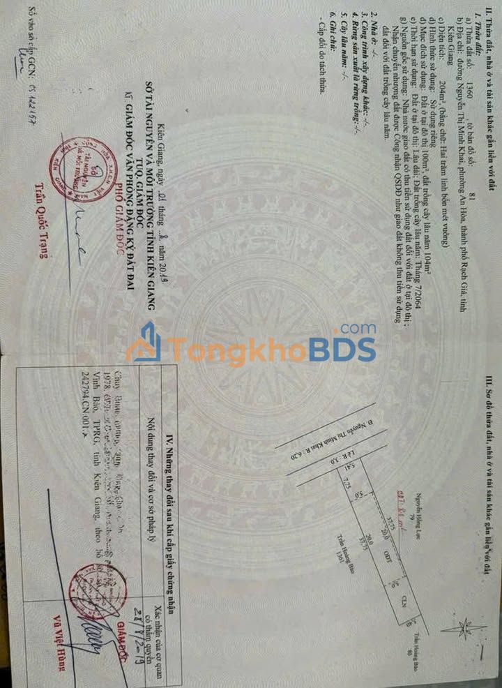 Bán Đất Mặt Tiền Nguyễn Thị Minh Khai, Hà Tiên - 2.8 Tỷ, Sổ Đỏ Rõ Ràng