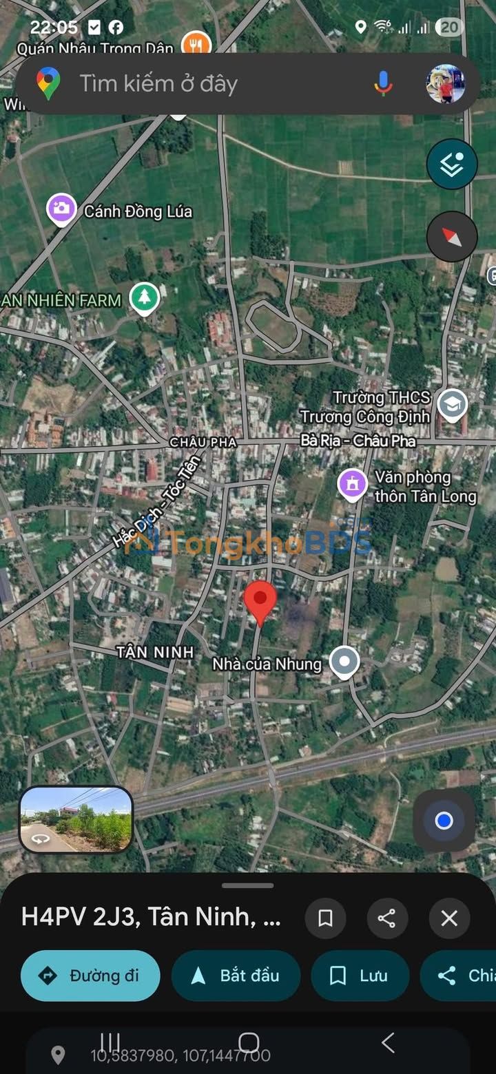 Đất Nền 125m² Xã Xà Bang, Châu Đức - Sổ Hồng Riêng, Giá 1.3 Tỷ