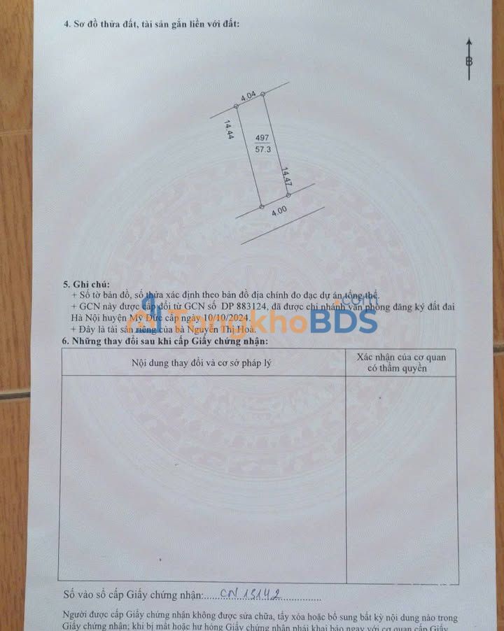 Đất nền 57.3m² Vĩnh An, Mỹ Đức - Sổ hồng sẵn, giá hơn 800 triệu