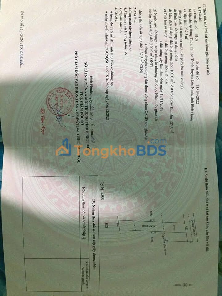 Đất Nền 2400m² Mặt Tiền Đường Nhựa Lộc Thịnh - Giá Chỉ 4xx Triệu