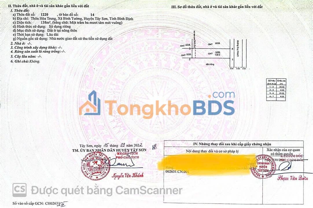 Đất nền Tây Sơn 138m² 520 triệu - Tiềm năng tăng giá