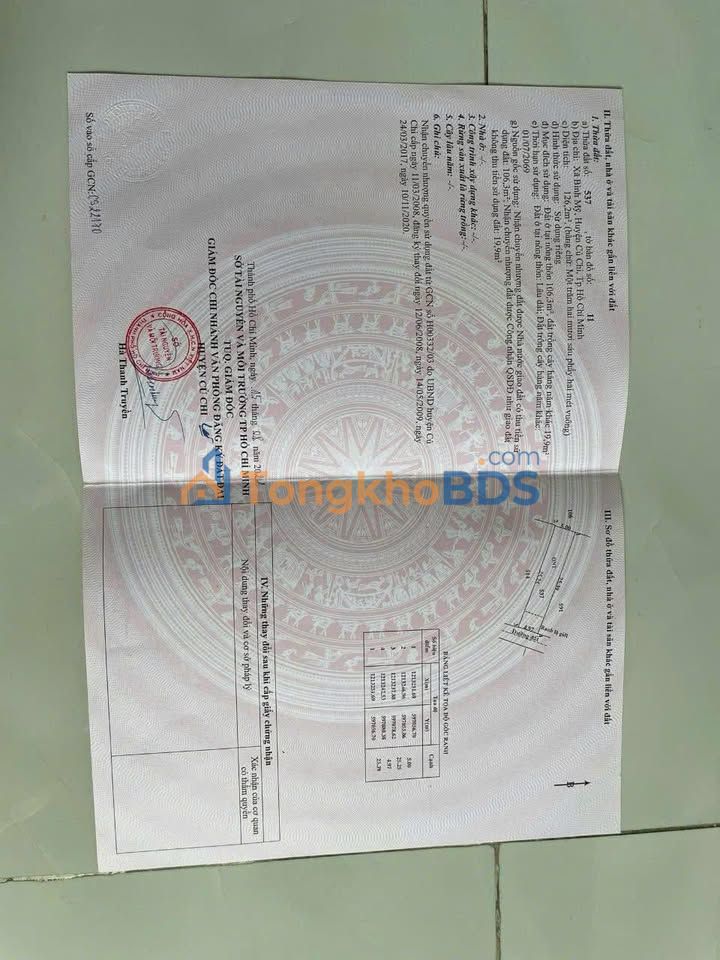 Đất thổ cư Củ Chi 126m² sổ hồng - Xây tự do, giá 2 tỷ