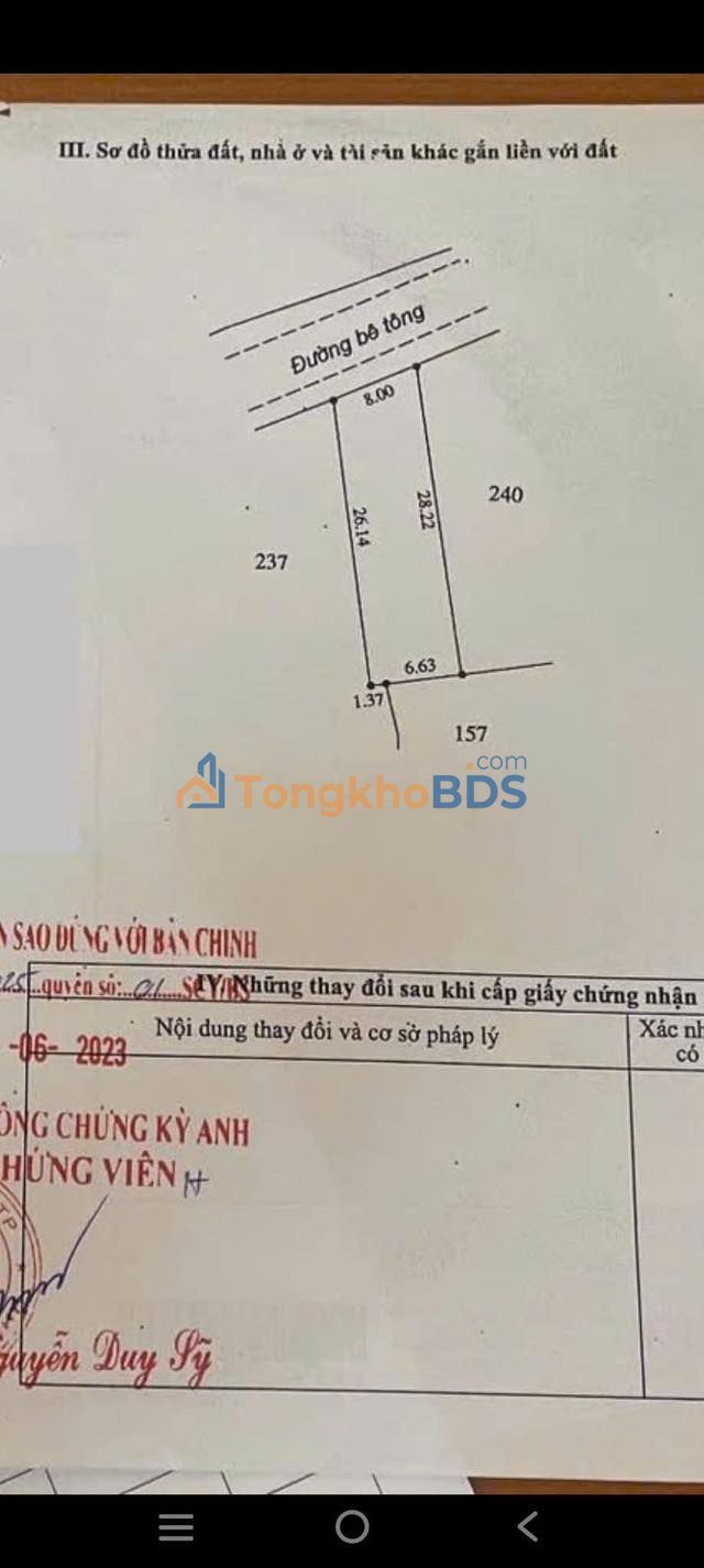 Đất nền Kỳ Anh, Hà Tĩnh - 208m² giá 1.56 tỷ - Sổ đỏ sẵn