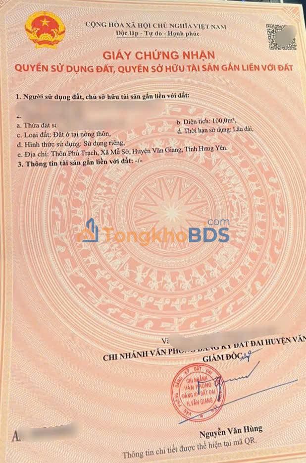 Đất nền 100m² Văn Giang - Sổ đỏ sẵn, ô tô tránh - Đầu tư sinh lời cao