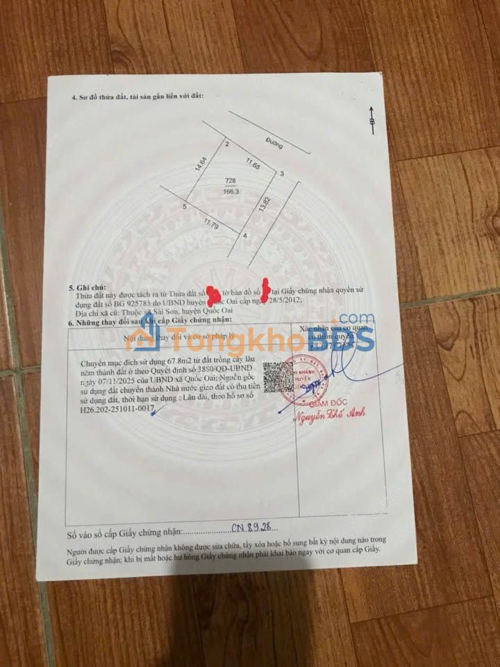 Bán đất Làng Chùa Thầy, Quốc Oai - 80m², ô tô vào tận đất