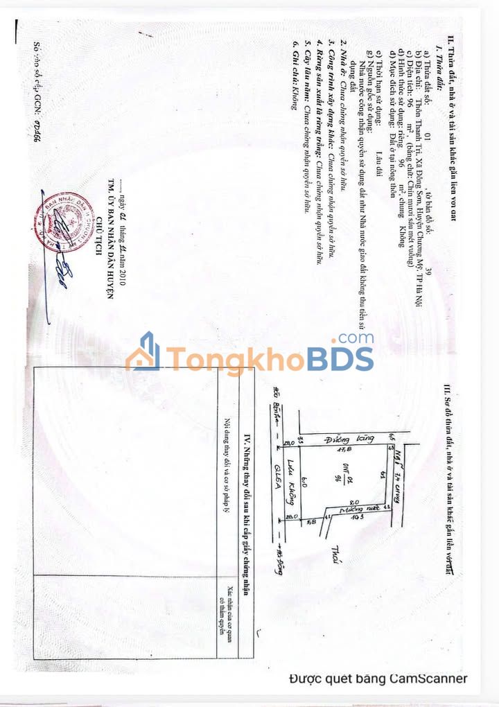 Đất nền góc mặt QL6, Chương Mỹ - 96m², dưới 10 tỷ, kinh doanh đỉnh
