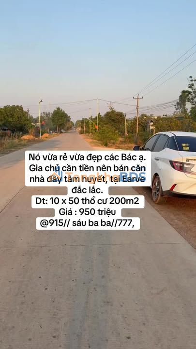 Bán Đất Tặng Nhà 500m² Xã Ea Đar, Đắk Lắk - Giá 950 Triệu, Sổ Hồng