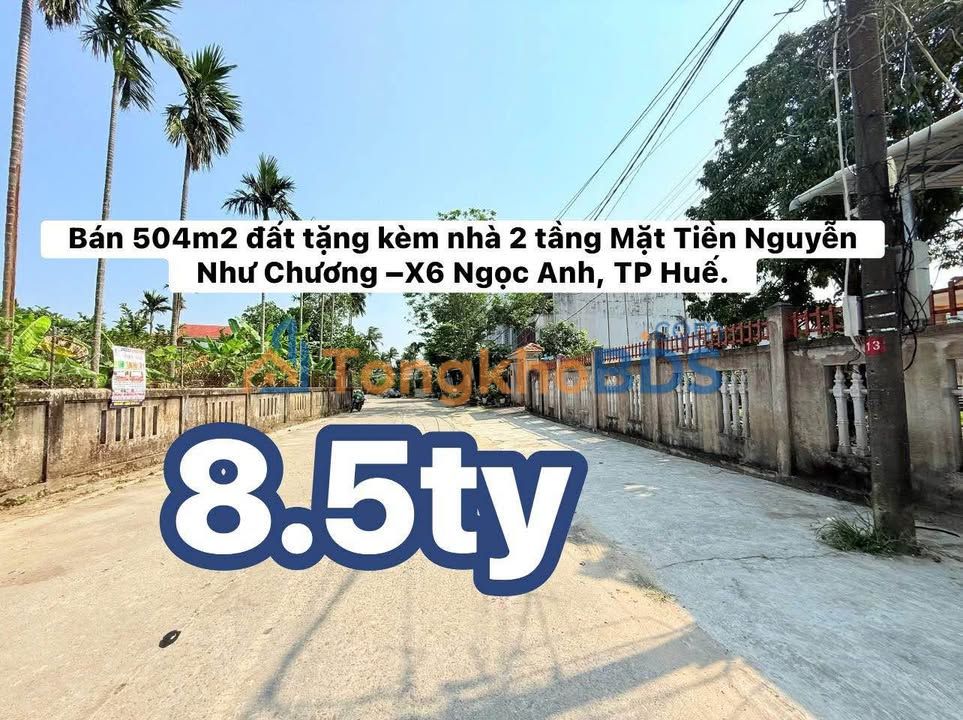 Bán Đất Tặng Nhà Mặt Tiền Nguyễn Như Chương, Huế - 504m² Sổ Đỏ