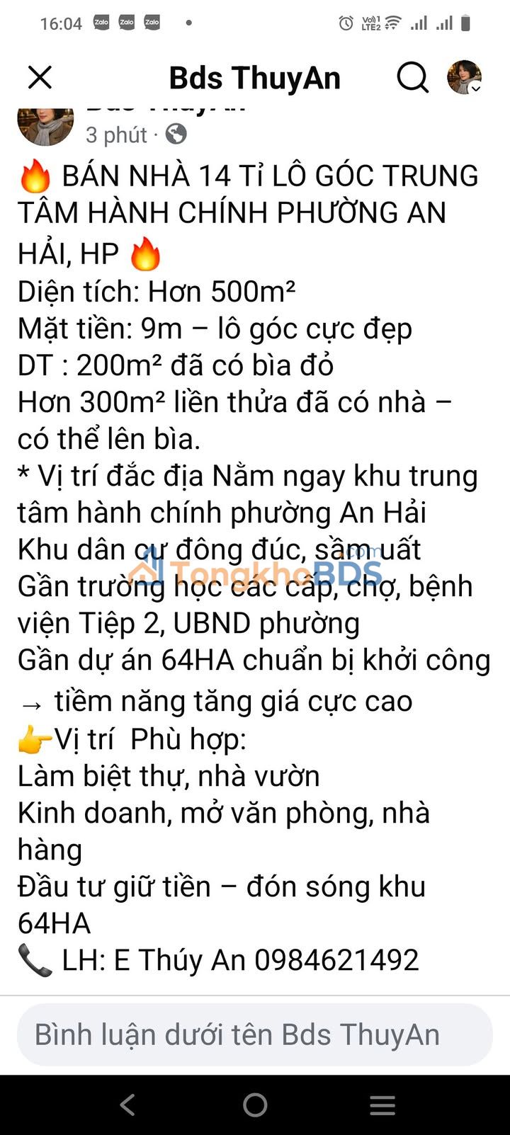Bán Gấp Nhà Lô Góc 500m² Trung Tâm Hành Chính An Hải, HP - 14 Tỷ
