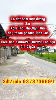 Đất nền TP Vinh 100m² bám trục đường 8m - Sổ đỏ chính chủ, giá tốt