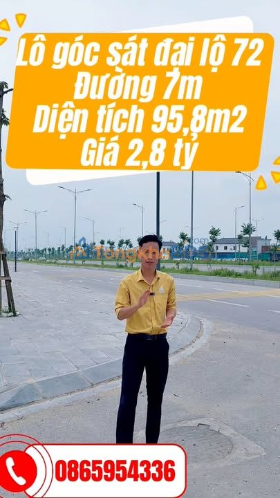 Đất Lô Góc Đường 72 Vinh 95.8m² - Sổ Đỏ Sẵn Sàng