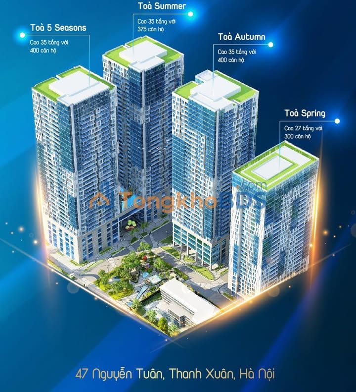 Chung cư Goldseason 102m² - 3PN 2WC, Hướng Góc Full Kính, Sổ Hồng Lâu Dài