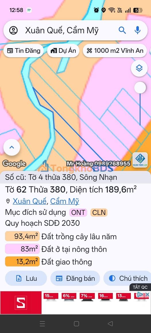 Đất thổ cư Cẩm Mỹ 83m² - Sẵn sổ, giá chỉ 560 triệu
