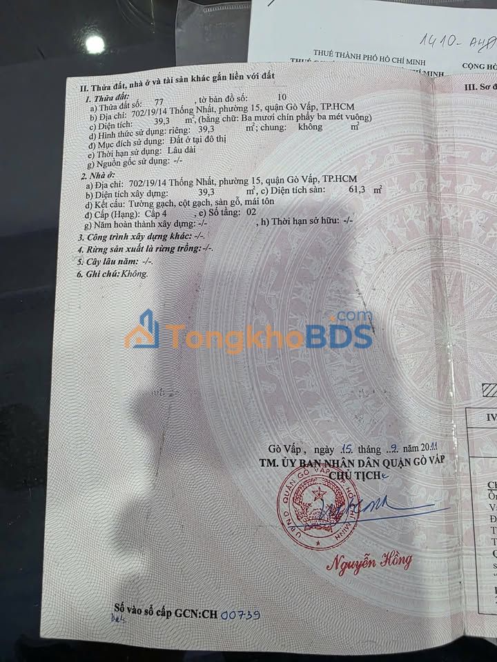 Nhà Gò Vấp 39.6m² 2 Tầng, 3PN - Giá 4.15 Tỷ, Sẵn Sàng Dọn Vào Ở Ngay