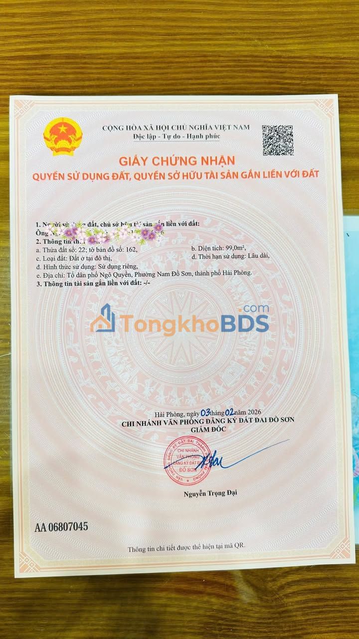 Đất nền Mặt tiền Đức Thắng, Đồ Sơn - Giá F0, 86m², Sẵn Sàng Đầu Tư