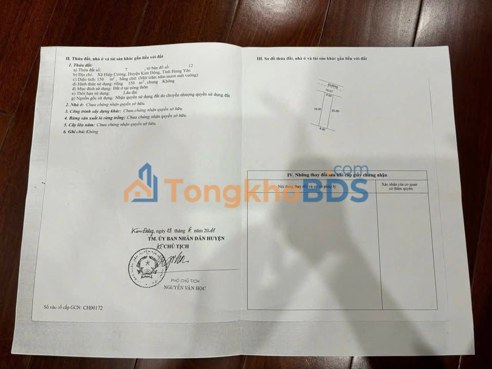 Đất nền 150m² full thổ cư, sổ đỏ chính chủ tại Kim Bảng, Hà Nam - Giá 2.x tỷ