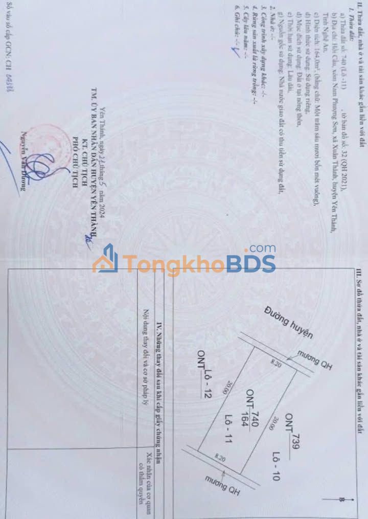 Đất đấu giá Nam Phượng Sơn, Yên Thành 164m² - Vỉa hè 10.5m, Kinh doanh đỉnh