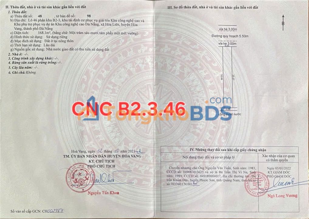 Đất TĐC Hòa Liên 168m² Hướng Bắc - Sổ Đỏ Chính Chủ, Giá Tốt