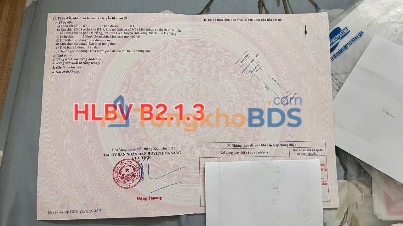 Đất TĐC Hòa Liên Đà Nẵng - 100m² Hướng Tây Bắc - Giá 2.3 Tỷ