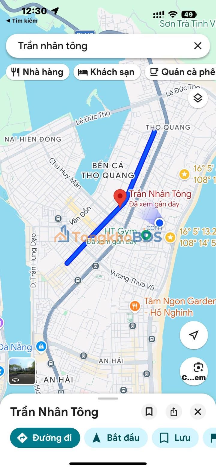 Đất Vàng Sơn Trà 450m² - Mặt Tiền Trần Nhân Tông, Hướng Bắc - 10 Tỷ TL