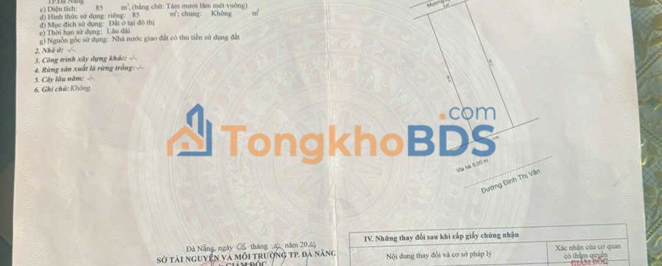 Đất Nền Đinh Thị Vân, Thanh Khê, Đà Nẵng - 85m² - Giá 6.3 Tỷ