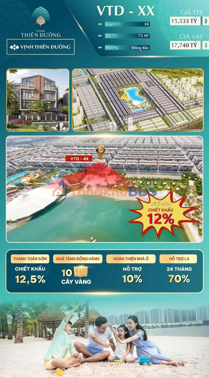 Căn hộ Vịnh Thiên Đường 75m² - View Biển, Giá 15.5 Tỷ