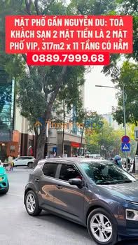 Khách sạn 2 Mặt Tiền Nguyễn Du, Hai Bà Trưng - 317m² x 11 Tầng